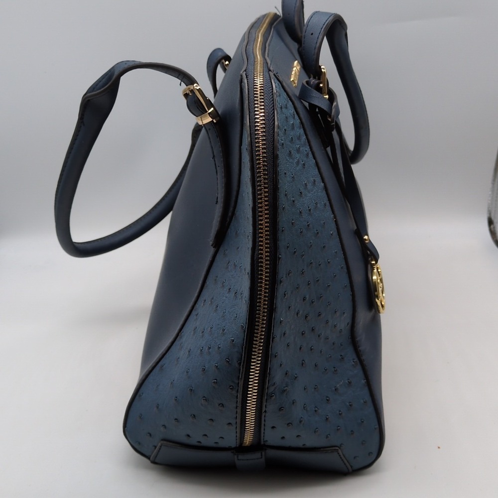 Adrienne Vittadini Purse Womens Blue XL Tote Handbag Zip Around‎ Double Strap - Picture 6 of 9